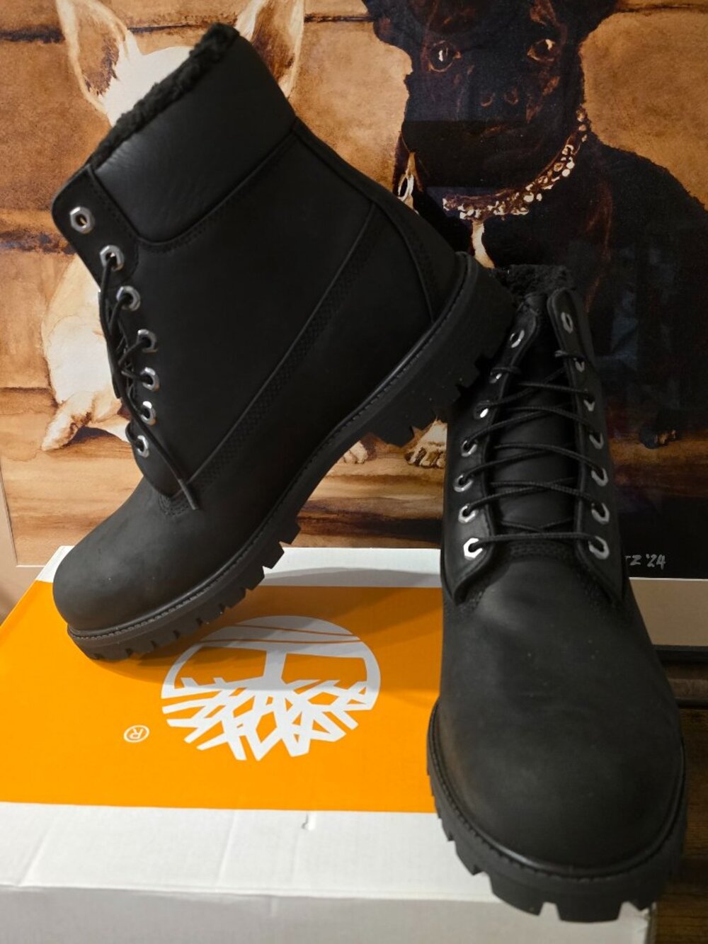Timberland Premium TB1A2E2P001 Mens Black Leather 6-Inch Waterproof Boots 11.5